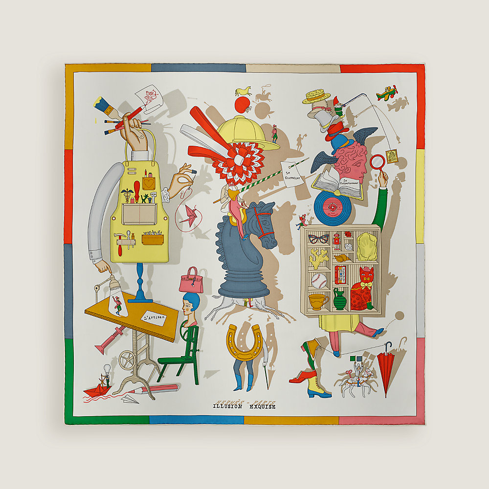 カレ 70 《華麗なるイリュージョン》 - ブルー | Hermès